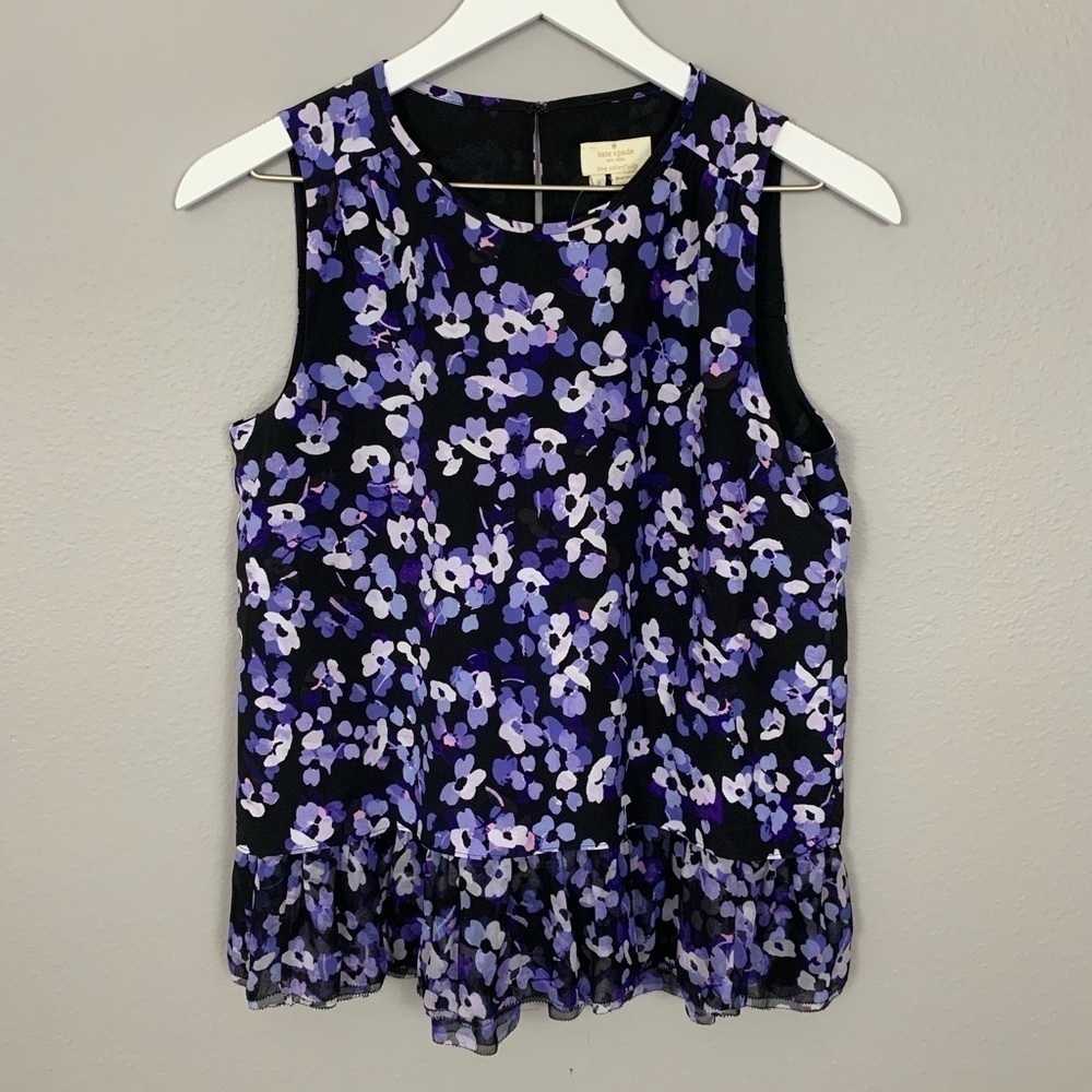 NWT Kate Spade Double Layer Floral Silk Tank Top